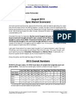 Scoggins Report - August 2013 Spec Market Scorecard