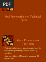 Oral Presentations On Technical Topics