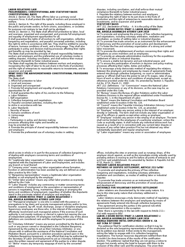 Labor Relations Law Overview | PDF