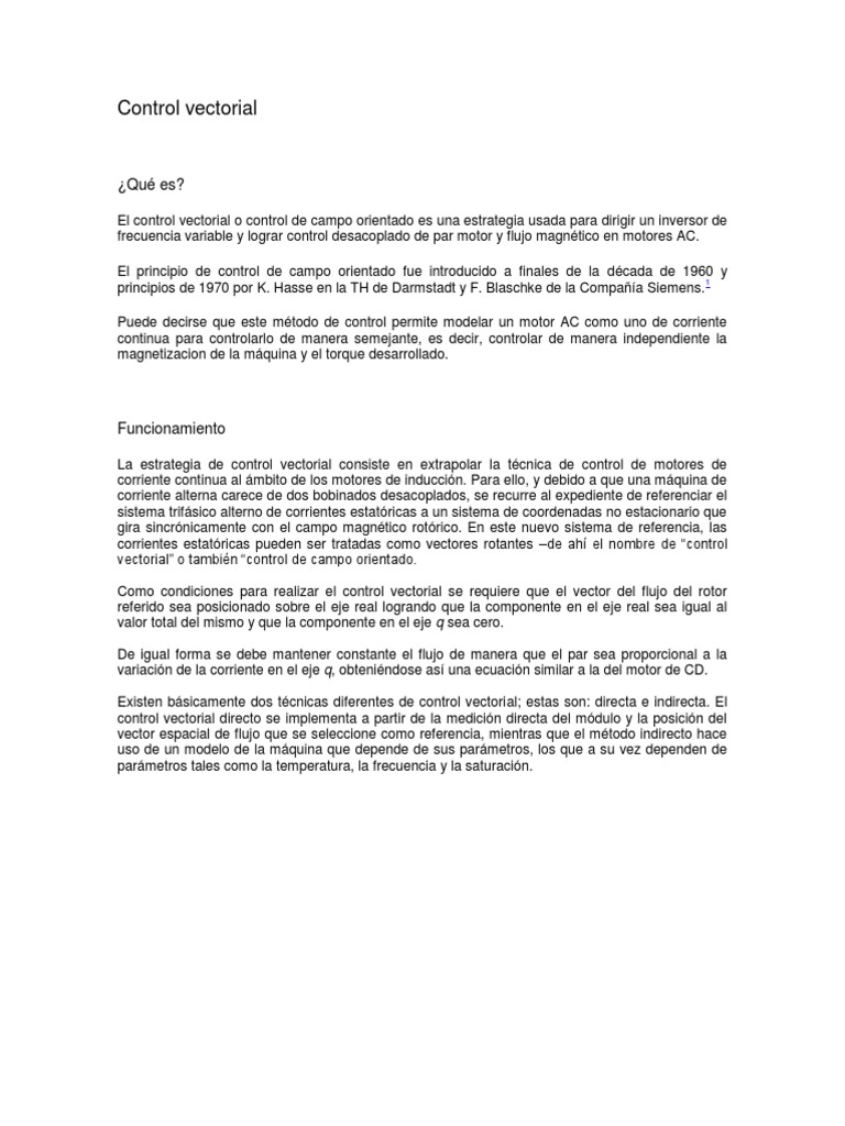 Control Vectorial de Motores AC | PDF