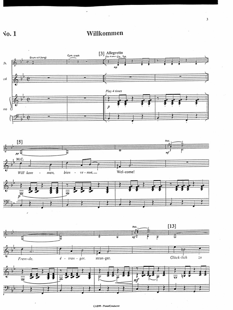 Cabaret 1998 Version Conductor S Score Pdf