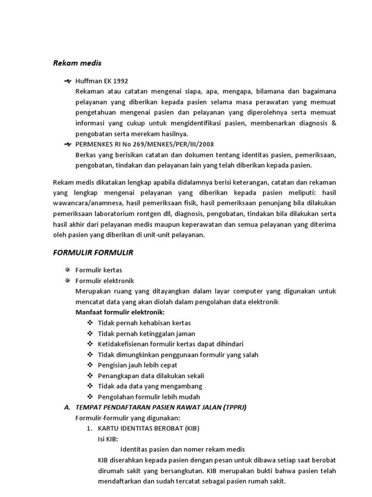 Rekam Medis Rangkuman Materi