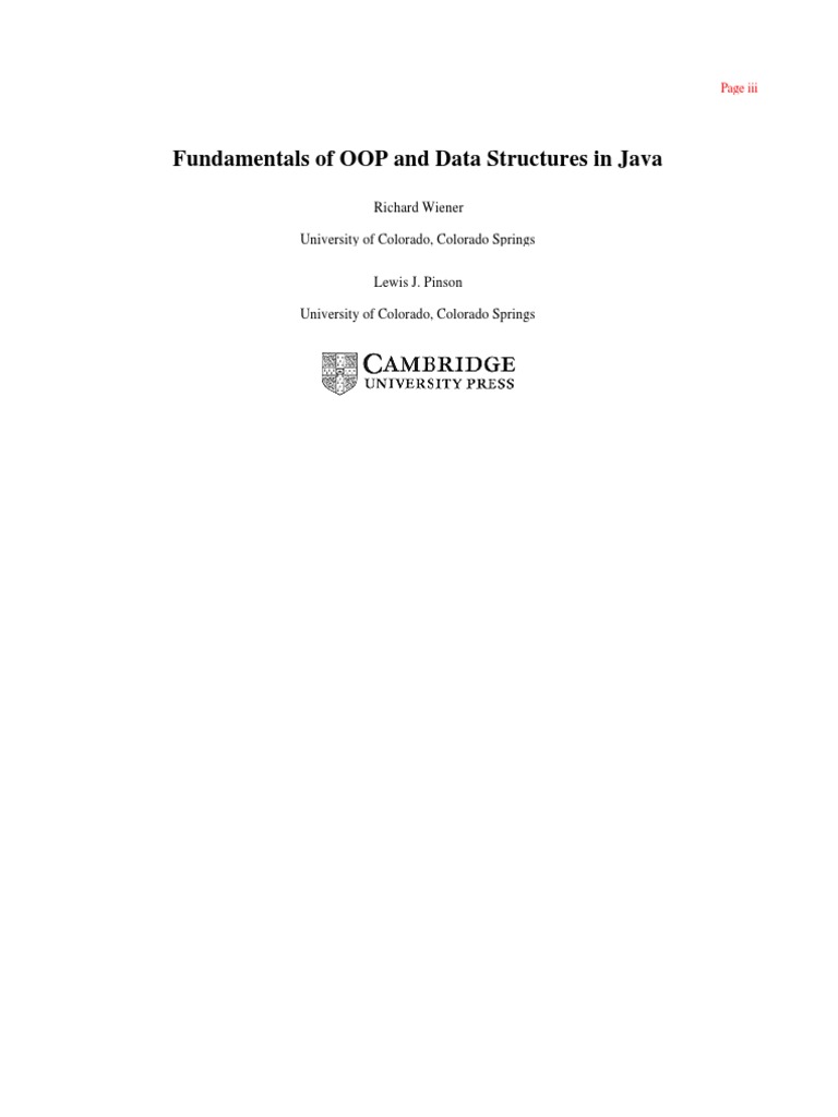 Fundamentals of OOP and Data Structures in Java | PDF | Method ...