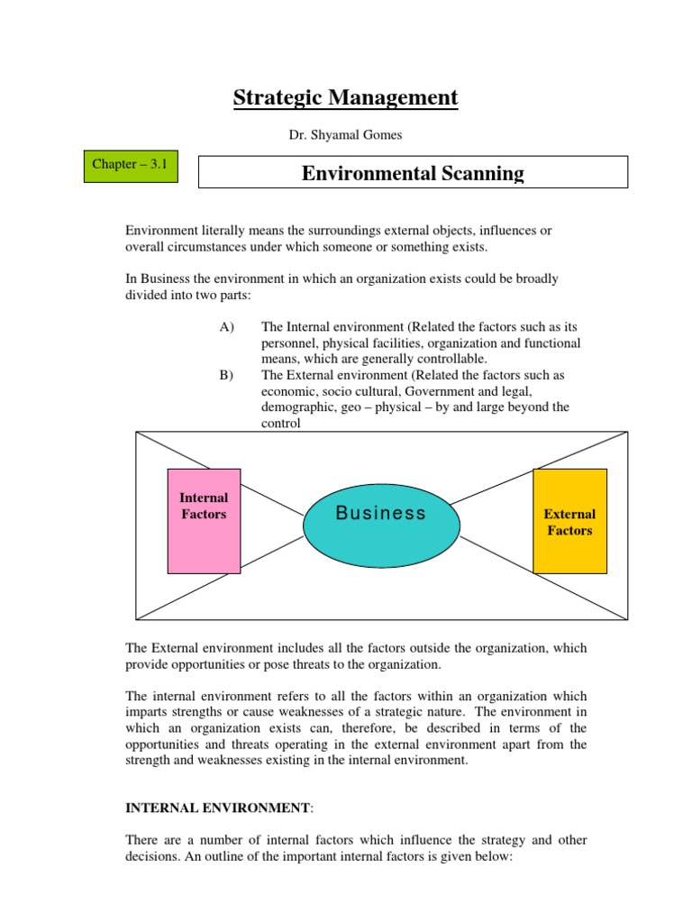CH 4 Environ Scanning | PDF | Swot Analysis | Strategic Management