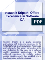 Kaushik Sripathi Offers Excellence in Software QA