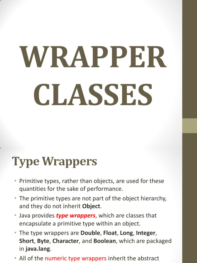 Wrapper Classes | PDF