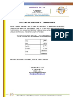 Wollastonite Ceramic Grade - Chemical Products Specification Sheet - Chemiglob - Com - Karta Techniczna