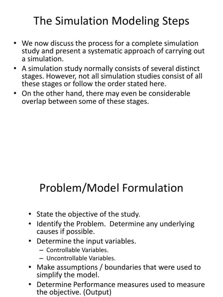 Modelling and Simulation Steps | PDF | Conceptual Model | Computer ...