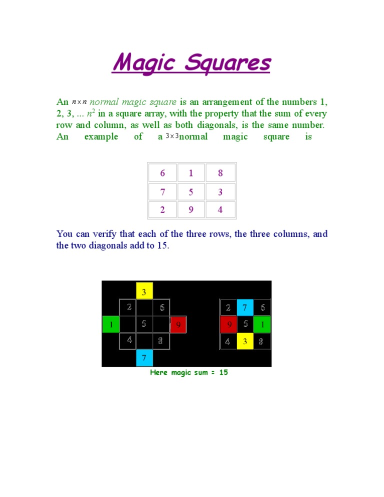 Magic Squares | PDF