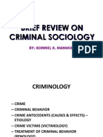 Brief review criminal sociology causes effects