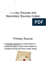 Primary Sources and Secondary Sources