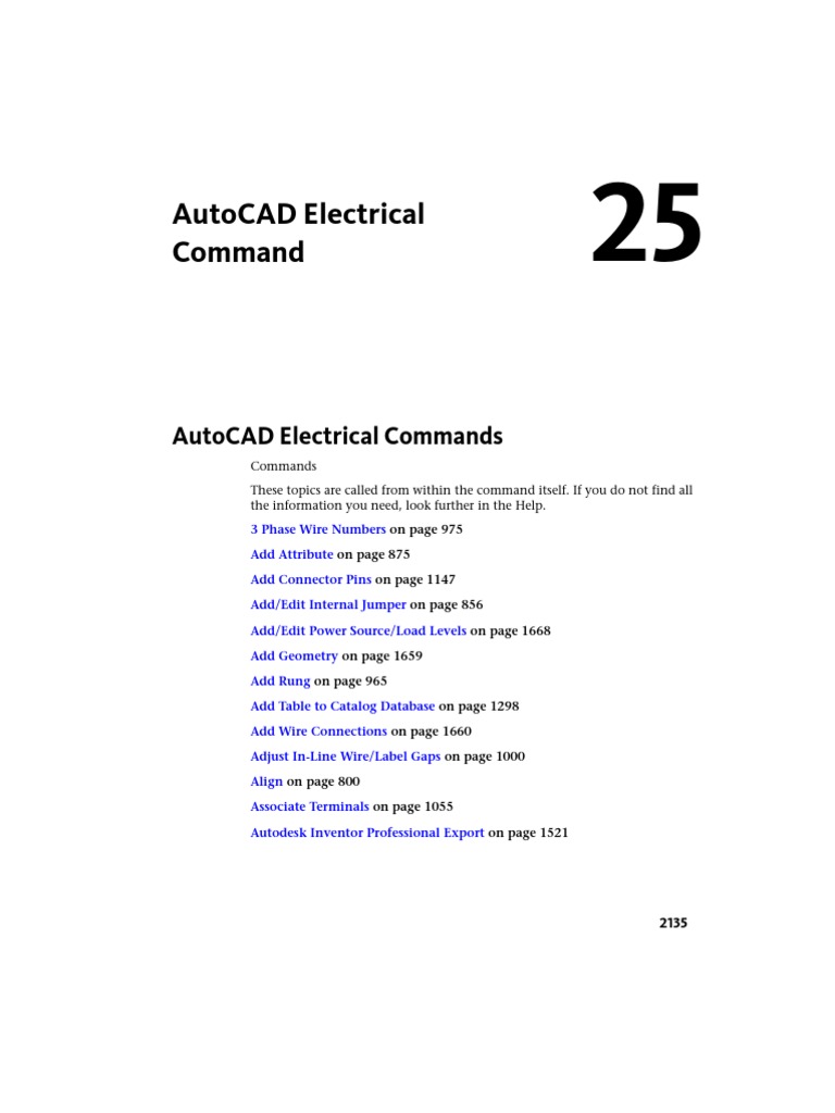 AutoCAD Electrical Command-Index | PDF | Electrical Connector ...