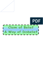 Belief Part 1-8- Claim of Belief and Way of Disbelief