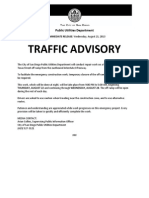 Traffic Advisory: Public Utilities Department