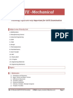 GATE Mechanical - Top 14 Subjects & 100+ Topic Priorities