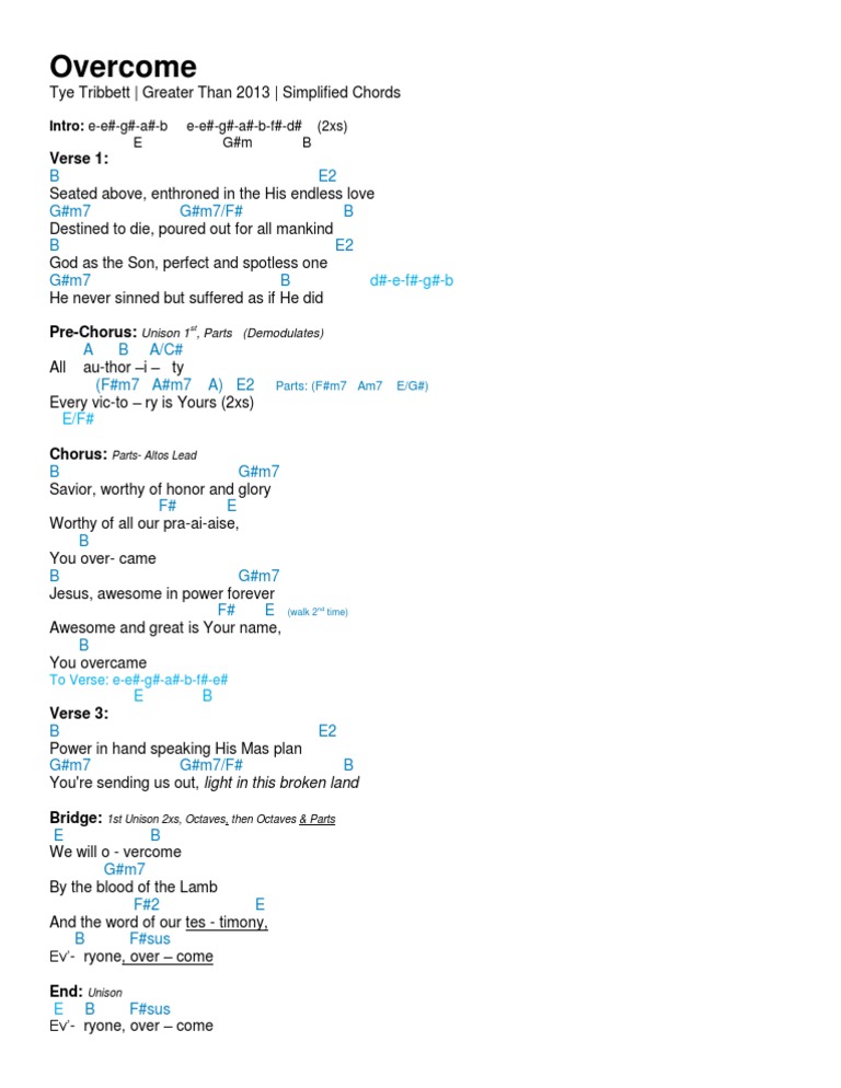 Overcome Tye Tribbett Song Structure Full video in our website. overcome tye tribbett song structure
