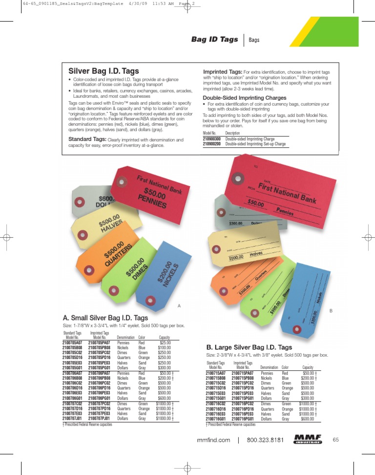 Silver Bag I.D. Tags | PDF | Nickel (United States Coin) | Coins