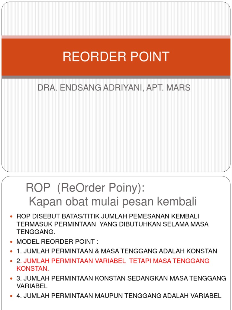 Rumus dan Perhitungan ROP Obat | PDF | Teknologi & Rekayasa