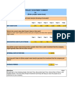 Project Investment Summary Analysis