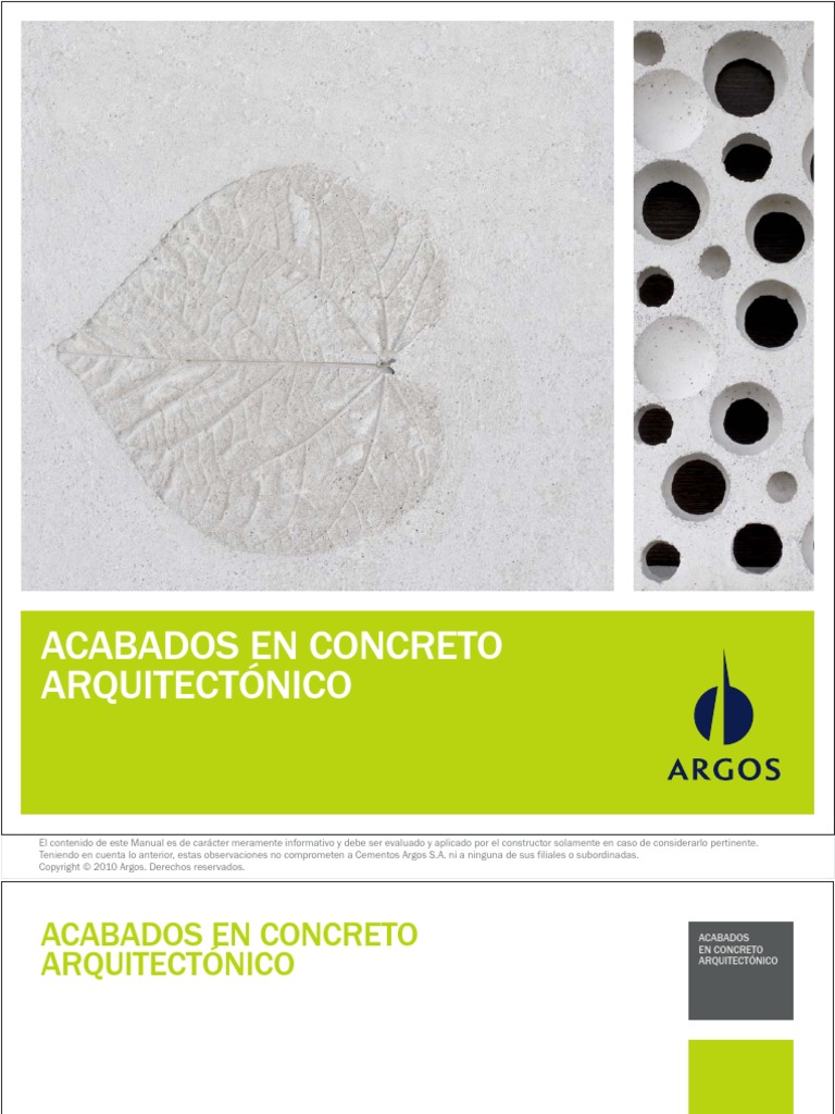 Acabados En Concreto Arquitectonico Pdf Hormigón Cemento