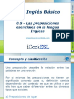 0.5 - Las Preposiciones Esenciales en La Lengua Inglesa