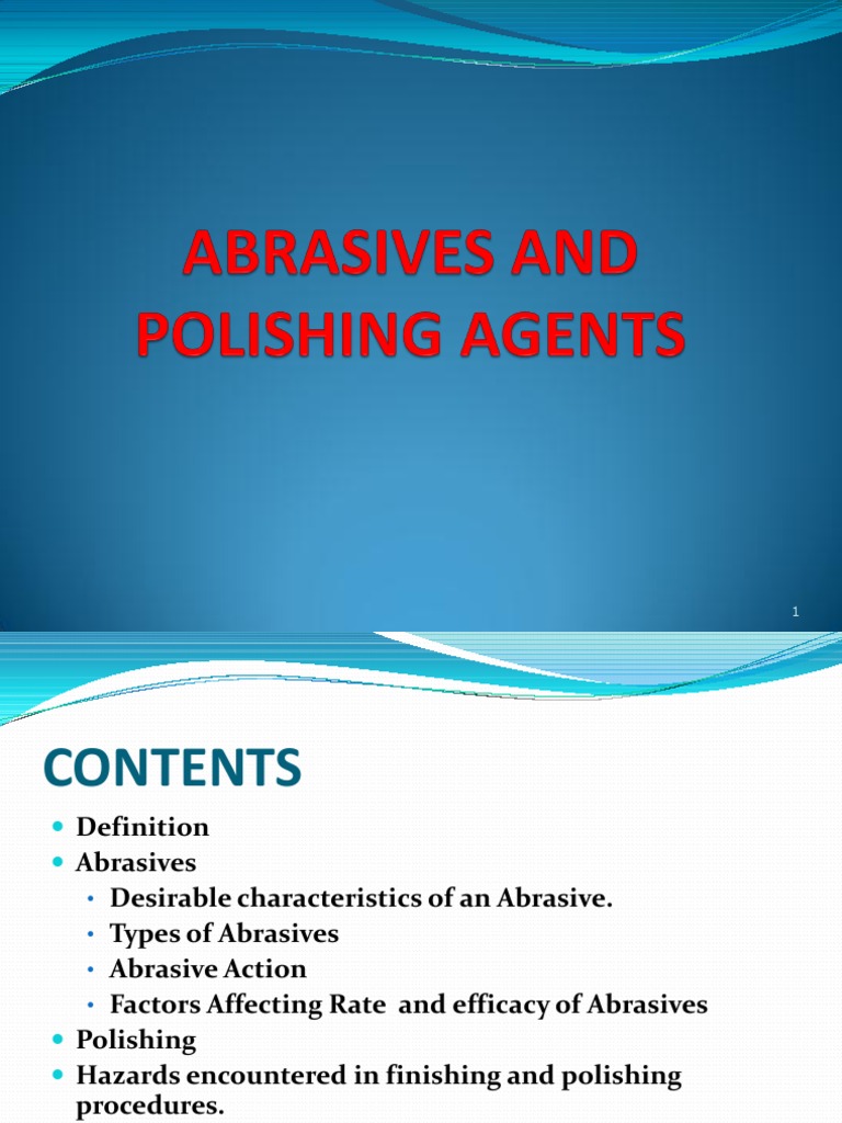 Abrasion and Polishing Agents PDF Abrasive Wear