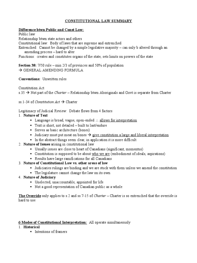 Constitutional Law Overview and Principles | PDF