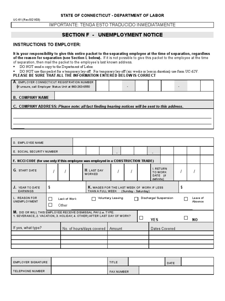 Connecticut Unemployment Claim Instructions | PDF | Withholding Tax ...