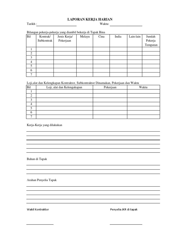 Laporan Site Diary