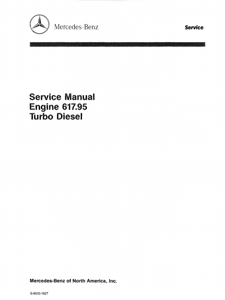 MERCEDES W123 Serv Manual Engine 617.95 TD (A) | PDF | Electrical
