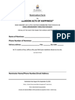 2013 Random Acts of Happiness Nomination Form For Metro Detroit Edible Arrangements Group.