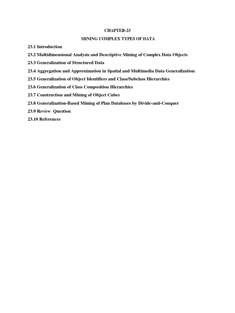 Mining Complex Data Types and Analysis | PDF