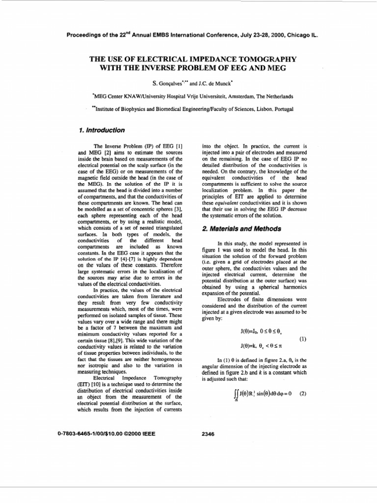 The Use of Electrical Impedance Tomography With The Inverse Problem of ...