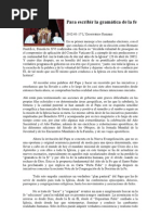 Para escribir la Gramática de la Fe