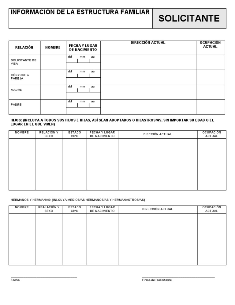 Fam Comp Form SP | PDF