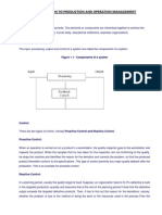 Introduction To Production and Operation Management: Components of A System