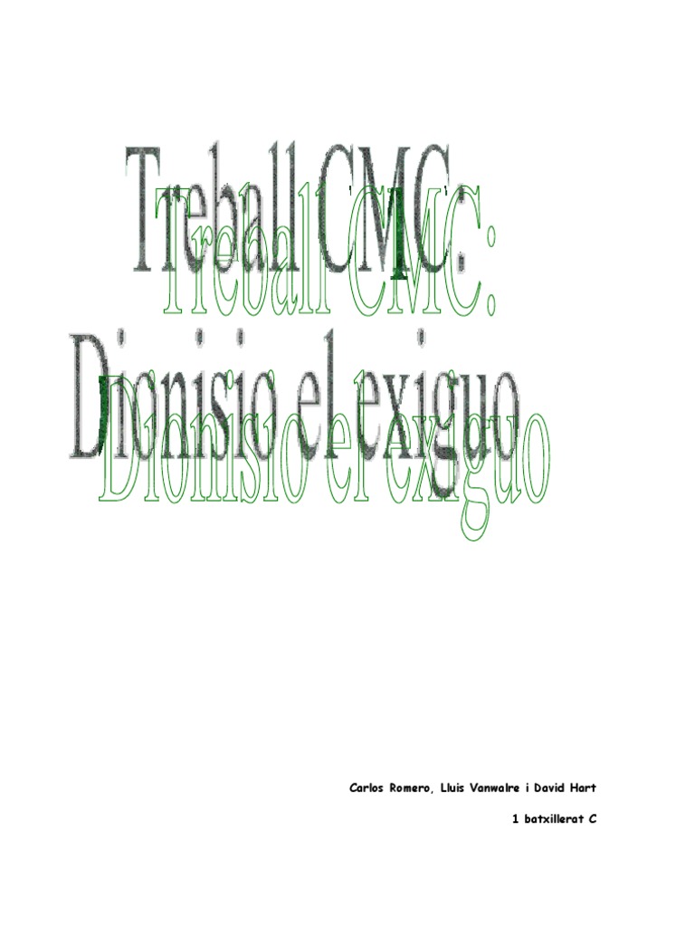 Dionisio el Exiguo y su Error Cronológico | PDF | de nueva era ...