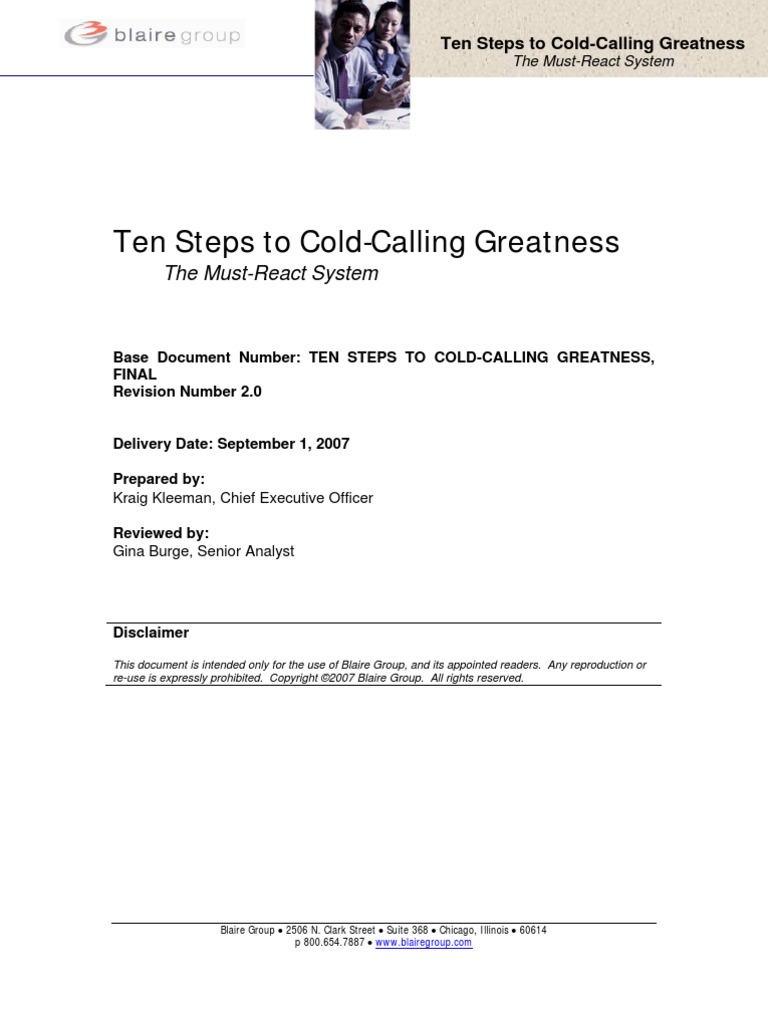 Ten Steps To Cold Calling Greatness | PDF | Sales