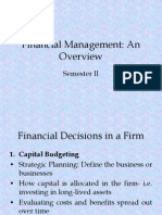 Financial Management: An: Semester II