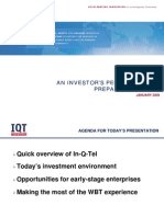 WBT Presentation IQT AN INVESTOR'S PERSPECTIVE ON PREPARING FOR WBT JANUARY 2009