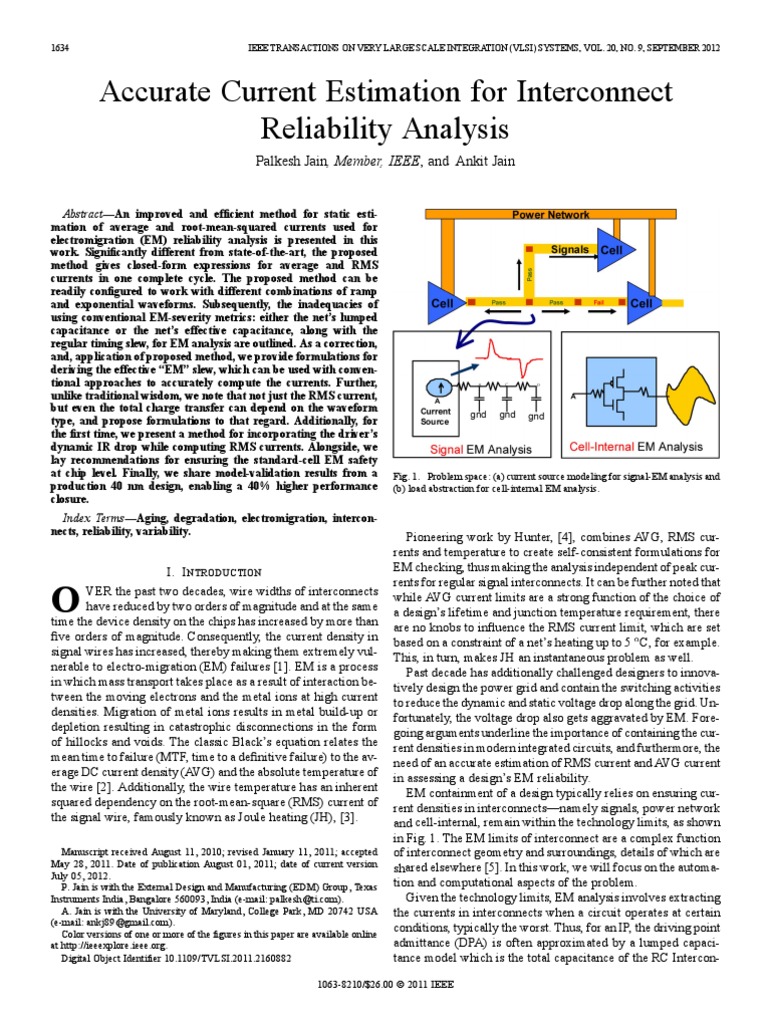 Accurate Current Estimation For Interconnect Reliability Analysis | PDF ...