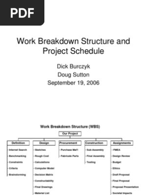 Work Breakdown Structure and Project Schedule