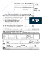 Employer's Annual Federal Tax Return For Agricultural Employees