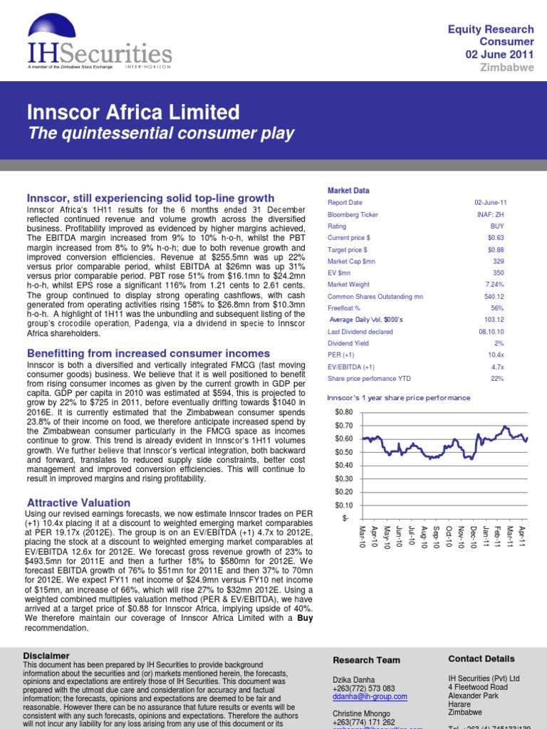 Zimbabwe Consumer Growth Play | PDF | Dividend | Economic Growth