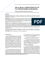 Frequency and Clinical Characteristics of Symptomatic Hypoglycemia in Neonates