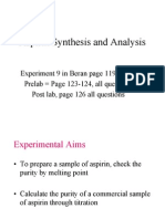 Aspirin Synthesis and Analysis