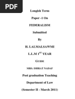 Download LLM Project ReportFEDERALISM by AMIT K SINGH SN162487416 doc pdf
