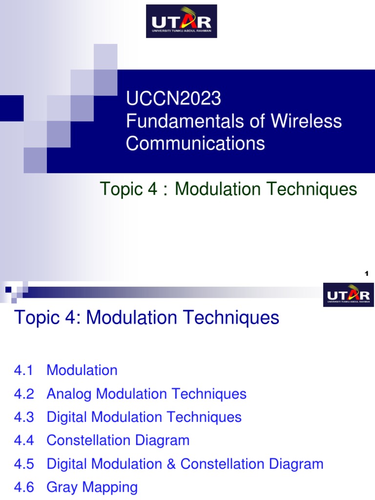 Wireless Modulation Techniques Overview | PDF | Modulation | Frequency ...