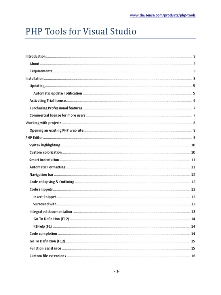PHP Tools For Vs User | PDF | Php | Microsoft Visual Studio