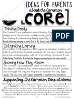 Key Ideas for Parents About the Common Core a Hand Out